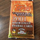 2001 TOPPS TRADED BASEBALL CARD PACK-.PUJOLS HITS 700HR-ICHIRO ROOKIE--REFRACTOR