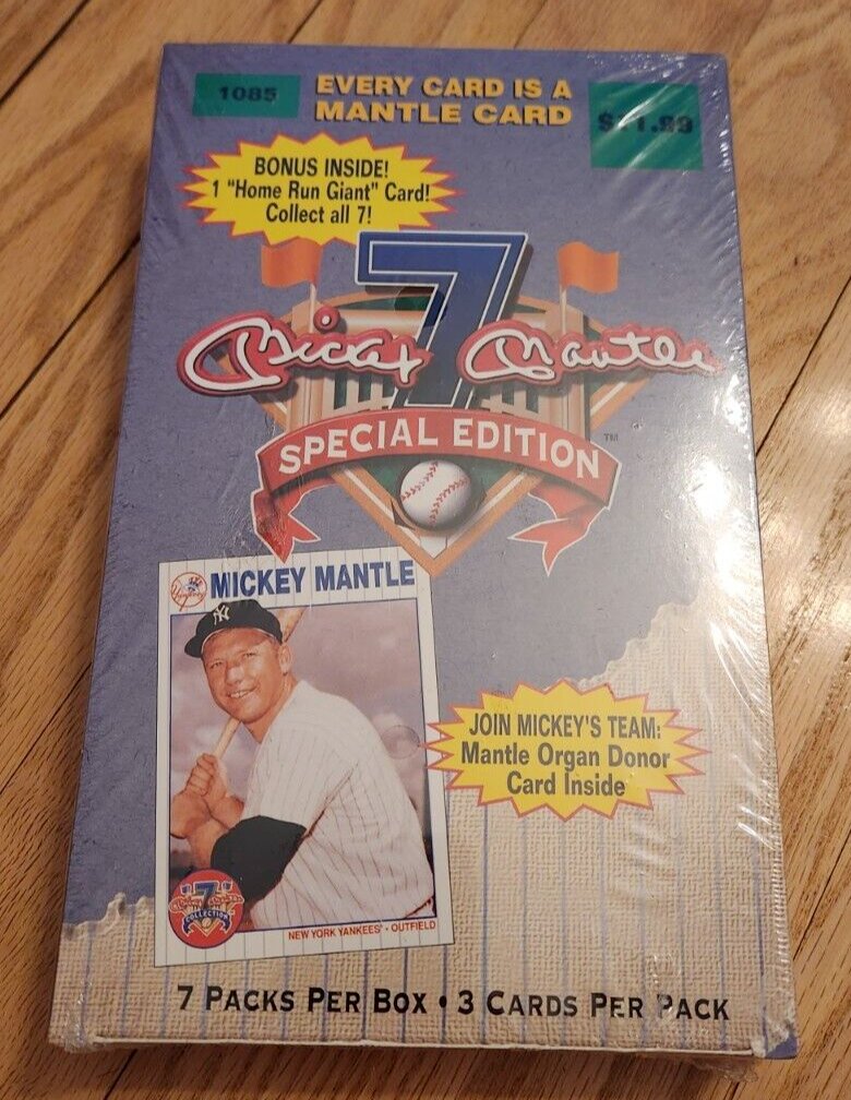 MICKEY MANTLE RARE SPECIAL EDITION BASEBALL CARD BOX PLUS 6 FREE MANTLE CARDS $$