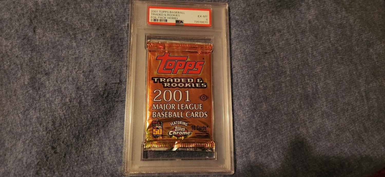 2001 TOPPS TRADED BASEBALL CARD PACK-.PUJOLS-ICHIRO ROOKIE-REFRACTOR GRADED PSA6