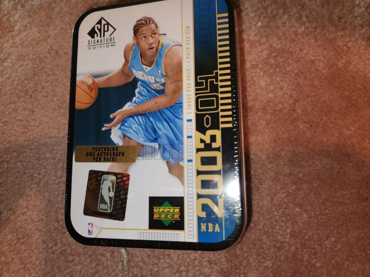 2003-04 UPPER DECK SP  SIGNATURE EDITION BASKETBALL CARD SEALED TIN- LEBRON AUTO