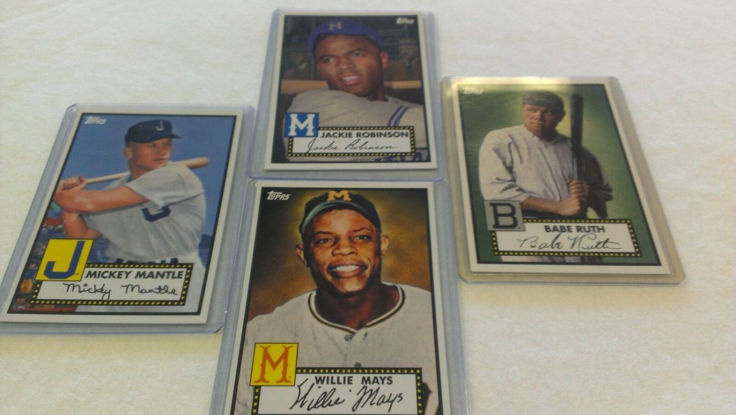 2012 TOPPS HERITAGE BASEBALL 4 CARD PACK-MANTLE-MAYS-RUTH-ROBINSON+1913 RUTH