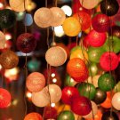 20 Mixed Color Cotton Balls Fairy String Lights Party Patio Wedding Floor Hanging Home Decor Bedroom