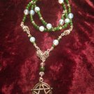 Handcrafted Natural Emerald Pentagram Necklace