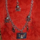 Vintage tattoo skull NECKLACE charm necklace Heavy NICE