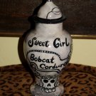 Custom Memorial GOTH CERAMIC SMALL Pet urn CAT ashes Personalized with date name