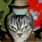 Custom ceramic Pet urn for ashes Cat cremation urn TABBY cats memorial small