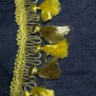 VINTAGE trim 1 yd 24 in long tassle fringe yellow