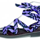 Rockabilly pin up purple and black zebra straps sandals 7 sandal 1 in heel VOGUE