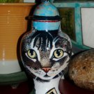 Custom Memorial CERAMIC SMALL Pet urn for CAT ashes tabby cats any animal art