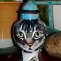 Custom Memorial CERAMIC SMALL Pet urn for CAT ashes tabby cats any animal art