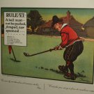 Antique print Chas Crombie Perrier LITHO Crombies rules of GOLF VI CHARLES FRAME