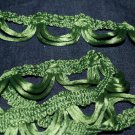 VINTAGE trim 6 Yards tassle fringe 35 yrs old OLIVE