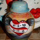 Custom SMALL Pet urn for small pets ashes ash cremation jar memorial date heart