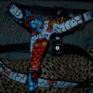Tattoo Leather DOG Harness KOI waves dragon black X - Large pit bull tiger