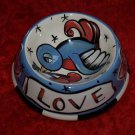 Tattoo Dog Bowl cat Bowl Sparrow LOVE banner cherry
