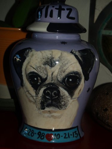 Custom SMALL Pet urn for small breed pug pugs ashes ash cremation jar memorial