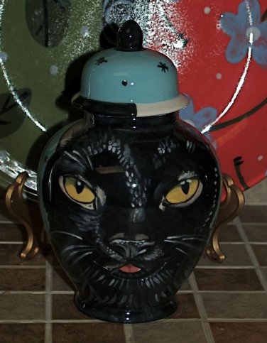 Custom Memorial urns CERAMIC SMALL Pet urn black CAT ashes ash Cats cremation