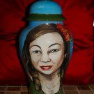 Custom hand painted funerary cremation urn for people PORTRAIT memorial ashes