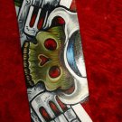 TATTOO Leather Guitar strap SKULL confederate flag GUNS