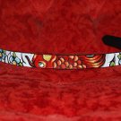 Tattoo Leather DOG collar KOI Asian wave Flowers oni ml