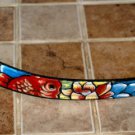 Tattoo Leather DOG collar KOI ASIAN WAVES 14 inches blue clouds flowers custom