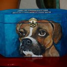 Custom hand painted portrait memorial LRG Wooden box BOXER urn any Pet URN RARE