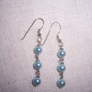 Blue Cultured Freshwater Pearl Sterling Silver earrings by A Touch of Earth