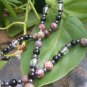 Rhodolite Clear Quartz Blackstone and Hematite Sterling Silver necklace by A Touch of Earth