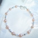 Princess Pearls Swarovski Crystal Sterling Silver bracelet by A Touch of Earth