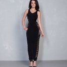 Long Black Bodycon SideSlit Dress Size S ON SALE
