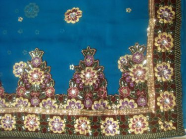INDIAN HAND EMBROIDERY WORK SILK  SAREE