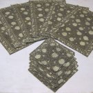 HAND BLOCK PRINTED RECTANGLE 100% COTTON PLACE MAT SET