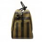 Fendi Unisex Tobacco Pequin Striped Large Duffle Bag
