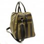 Fendi Unisex Tobacco Pequin Striped Large Duffle Bag
