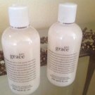 2 Philosophy PURE GRACE perfumed olive oil body scrub  8 fl. oz. each  SEALED!
