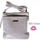 Mally Beauty Crossbody Purse/Cosmetics Bag - White w/pink lining.