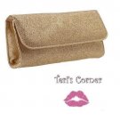 Bare Escentuals glittery gold Bag / Clutch / cosmetics bag