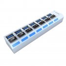 SEDNA - Desktop 7 Ports USB 3.0 Hub with Power Switch and 1 1Pad Charging Port
