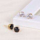 Gold Filled Earrings with black Swarovski cristal