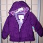 2T Toddler Girls Winter Coat Jacket w/ Hood Purple Water Resistant