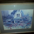 Vintage Water Color Artwork Double Signed By Dalina Darton 1986 Garden House