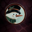 Vtg Snowman Hand painted Ceramic Home Décor plate W/ Carrot Nose