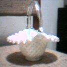 Fenton Silver Crest hobnail Basket, Early 1990's Mint