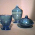 Hard to find FENTON 1990's 3 Piece MINI TABLE SET, blue