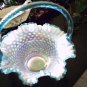 Fenton irridized Basket from Easter offering, hobnail