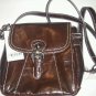 NEW GIANI BERNINI RED GLAZED LEATHER CROSSBODY BAG