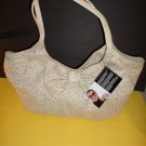 Joan Boyce Ivory HOBO Jeweled Handbag with Bow