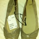 H & M - Pale Gray Moleskin Ballet Flats - Size 8 - New with Tags