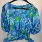 RALPH LAUREN Women's 100% Silk Shirt Blouse Top large blue