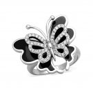 Beautiful Crystal Butterfly Ring ~ Stainless Steel